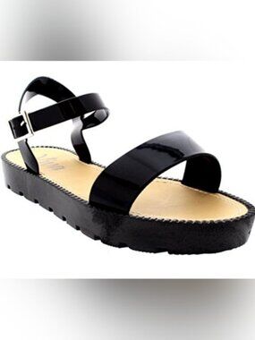 Viva Black Open Toe Sandals Size 7 New